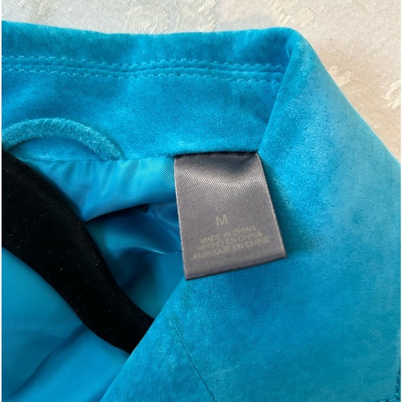 Liz Clairborne blue faux suede velour blazer, size M. - Picture 6 of 6